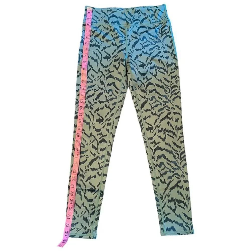 Zella Live In Leggings Green Zebra Print Big Girls / Juniors Size  XL